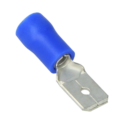Terminal tipo macho aislada   16 - 14 AWG   Azúl   Paquete de 25 piezas.