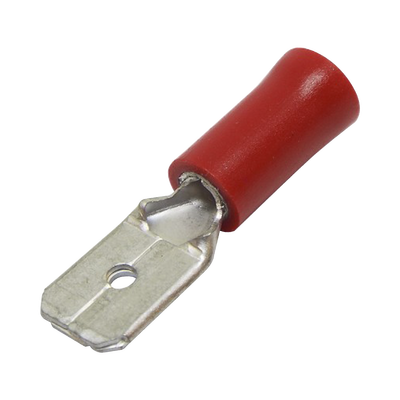 Terminal tipo macho aislada   22 - 16 AWG   Rojo   Paquete de 25 piezas.