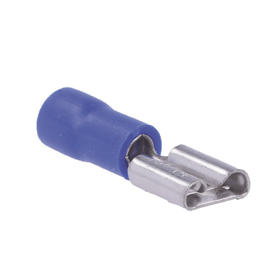 Terminal tipo hembra aislada 0.250   16 - 14 AWG   Azúl   Para baterías con terminal F1   Paquete de 25 piezas.