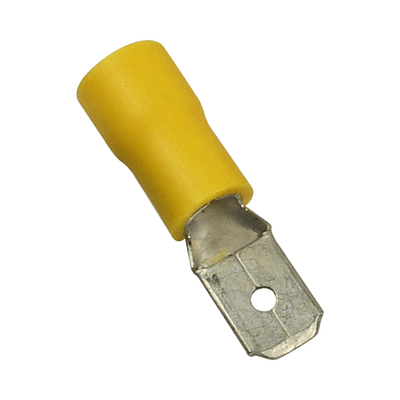 Terminal tipo macho aislada   12 - 10 AWG   Amarillo   Paquete de 25 piezas.