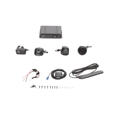 Kit DVR Móvil 1080P   Incluye 4 Cámaras TURBOHD 1080P   Modulo 4G y GPS   Soporta Memoria SD   Visualización por Hik-Connect Teams
