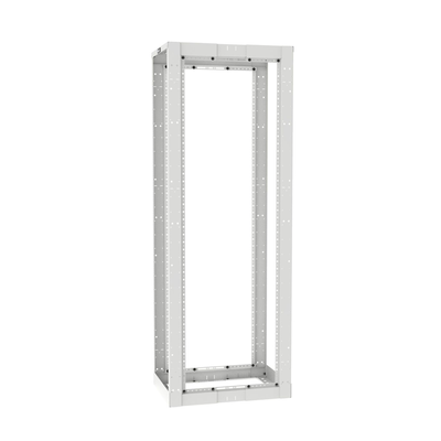 Rack de Cuatro Postes Estándar de 19", Rieles Roscados #12-24, Profundidad Ajustable de 23 a 42 in, 45 Unidades de Rack, Color Blanco