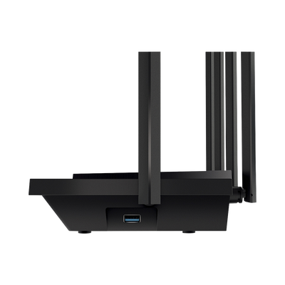 Router WiFi 6 Doble Banda   AX5400 MU-MIMO 4X4 y OFDMA   1 puerto WAN 10 100 1000 Mbps   4 puertos LAN 10 100 1000 Mbps   1 puerto USB 3.0    6 potentes antenas   Administración App (Tether) o Página web   Protección HomeShield