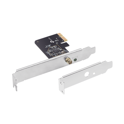 Adaptador  PCI inalámbrico doble banda AC 600 Mbps   Antena de alta ganancia   Tecnología MU-MUMO   Seguridad WPA3   Soporte de perfil bajo y Altura completa