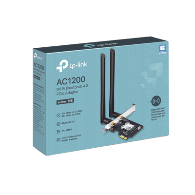 Adaptador PCIe inalámbrico doble banda AC 1200 Mbps   Antena de alta ganancia   Tecnología MU-MUMO 2X2   Soporte de perfil bajo y Altura completa   Bluetooth 4.2