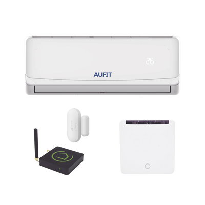 Kit para automatización   Compatible con cualquier Minisplit AUFIT   Minisplit CHI-R32-12K-110   Termostato IR2900ZW   Hub controlador HC8    Contacto magnético Inalámbrico CST2C