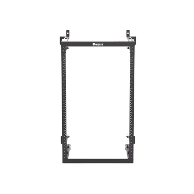 Rack PanZone® de Montaje en Pared, de 19in, Profundidad Ajustable, Rieles Numerados y Roscados #12-24, 18 UR, Color Negro