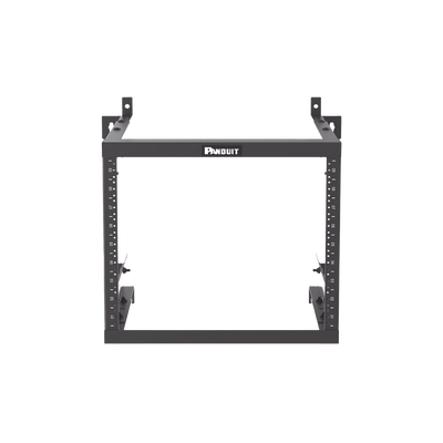 Rack PanZone® de Montaje en Pared, de 19in, Profundidad Ajustable, Rieles Numerados y Roscados #12-24, 9 UR, Color Negro