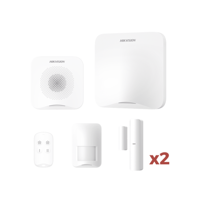 (AX HOME) KIT de Alarma AX HOME   Incluye: 1 Hub con batería de respaldo   1 Llavero   1 PIR   2 Contactos Magnéticos   1 Sirena   Wi-Fi   Compatible con Hik-Connect P2P y Hik-Partner PRO