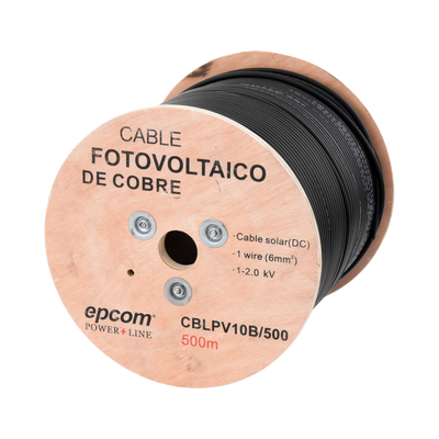 Carrete de 500 Metros   Cable Fotovoltaico Negro   6mm² (10AWG)   Material COBRE    2000 Vcc