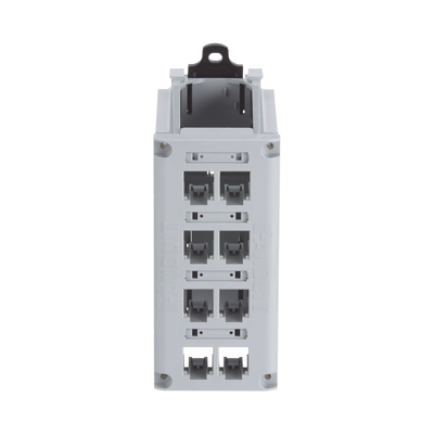 Panel de Parcheo Modular para Cobre, de Instalación en Riel DIN Estándar de 35mm, 8 Puertos Mini-Com, Color Gris