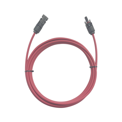 Cable Fotovoltaico   1 metro   Color Rojo   Calibre 10 AWG   Terminal MC4-Macho y Hembra en  ambos extremos