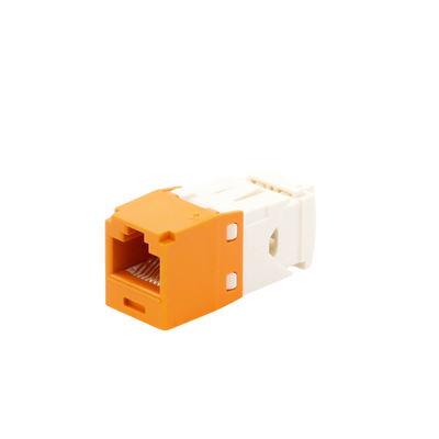 Conector Jack RJ45 Estilo TG, Mini-Com, Categoría 6, de 8 posiciones y 8 cables, Color Naranja