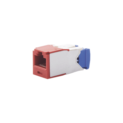 Conector Jack RJ45 Estilo TG, Mini-Com, Categoría 6A, de 8 posiciones y 8 cables, Color Rojo