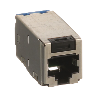 Conector Jack RJ45 Blindado, Estilo TG, Mini-Com, Categoría 6A, de 8 posiciones y 8 cables, Color Negro