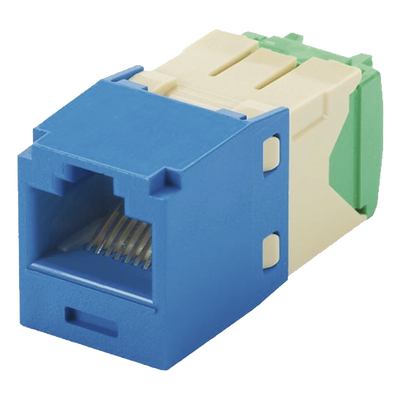 Conector Jack RJ45 Estilo TG, Mini-Com, Categoría 6, de 8 posiciones y 8 cables de Calibre 28 30 AWG, Color Azul