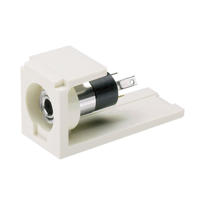 Módulo Estéreo de 3.5mm (1 8"), Tipo Mini-Com, Para Soldar, Color Blanco Mate