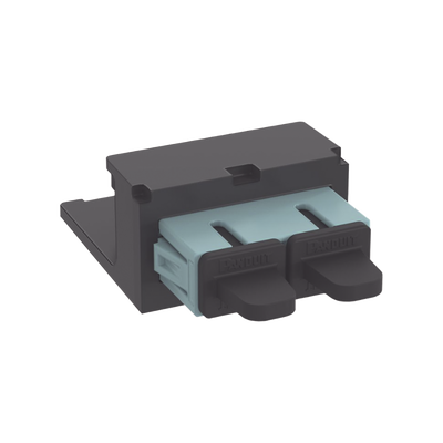 Módulo Acoplador SC Duplex, para Fibra Óptica Multimodo OM3 OM4, Tipo Mini-Com, Color Aqua
