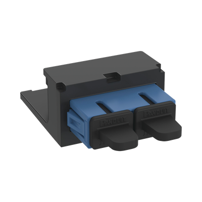Módulo Acoplador SC Duplex, para Fibra Óptica Monomodo OS1 OS2, Tipo Mini-Com, Color Azul