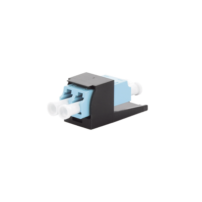 Módulo Acoplador LC Duplex, para Fibra Óptica Multimodo OM3 OM4, Tipo Mini-Com, Color Aqua