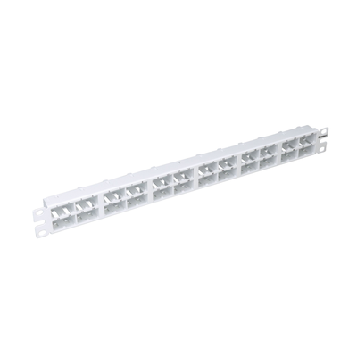 Panel de Parcheo Modular Mini-Com (Sin Conectores), Plano, Sin Blindaje, Alta Densidad, de 48 puertos, Color Blanco, 1 UR
