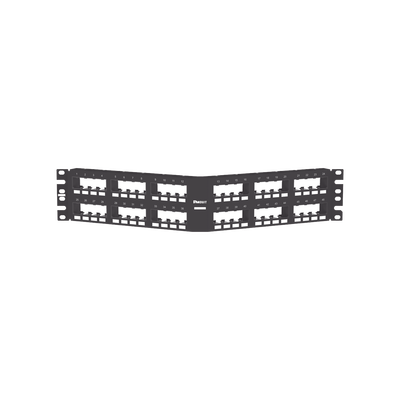 Panel de Parcheo Modular Mini-Com (Sin Conectores), Angulado Instalación la Ras, Sin Blindaje, de 48 puertos, 2UR