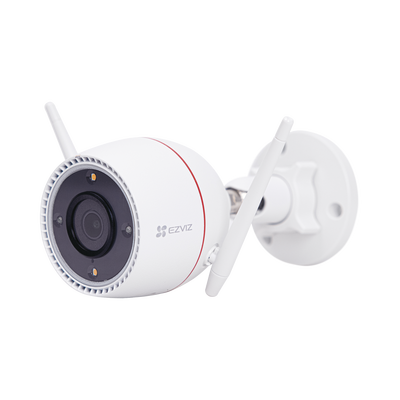Bala IP 3 Megapíxel   Wi-Fi    Audio de Dos Vías   Visión Nocturna en Color   Sirena   Estrobo   Detección de movimiento   Notificación Push   Ranura Para Memoria   Uso en Exterior