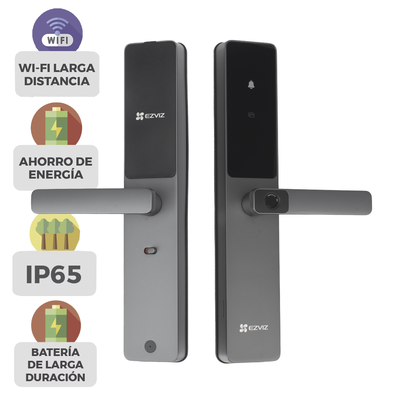 Cerradura Inteligente   Wi-Fi   Bluetooth    Códigos Temporales Para Visitantes   Lectura de Huella   Lectura de Tag   Contraseña    Botón para Timbrar   Apertura Remota    Alarma Anti-intrusión    No Requiere HUB