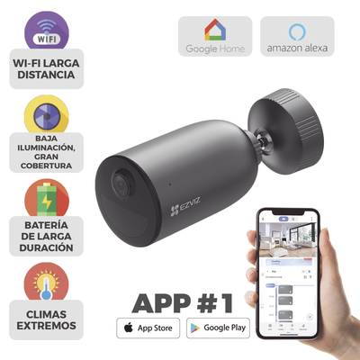 Cámara IP Inalámbrica Con Batería Recargable (Cero Cables)   2K (3 Megapixel)   Micro SD   Detección Humana   Colores en Oscuridad   Sirena y Estrobo   15 Mts IR   15 Mts Luz Blanca   Exterior
