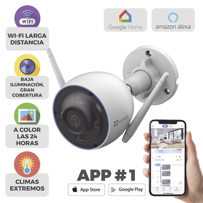 Bala WiFi   5MP (3K)   Detección humana   Detección de Vehiculo   Sirena   Luz Parpadeante   Colores en Oscuridad   Micro SD   Uso en Exterior