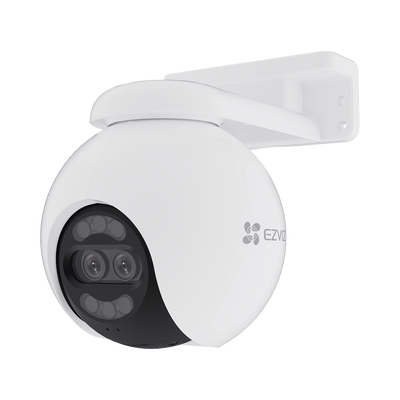 Cámara PT   Wi-Fi   Lente Dual   Panorámica 360°   Resolución 4K   Visión Nocturna ColorFULL    IA Detección de Humanos y Vehiculos   Alarma con Sirena y Luz   IP65