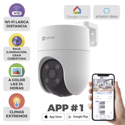 Camara PT WiFi   2 Megapixel    Cobertura 360°   Detección humana   Seguimiento Inteligente   Sirena   Luz Parpadeante   Colores en Oscuridad   Micro SD   Audio de Dos Vías   Exterior Con Protección