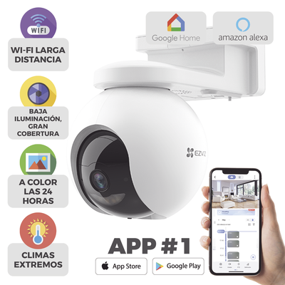 Camara PT   Wi-Fi   Con Bateria Recargable (Sin Cables)   2K Plus (4 Megapixel)    Compatible con Panel Solar CS-CMT-SOLARPANEL-E   Seguimiento Inteligente   Visión Nocturna a Color   Detección humana    Exterior