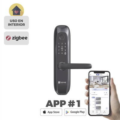 Cerradura Inteligente   Protocolo Zigbee    Códigos Temporales Para Visitantes   Lectura de Huella   Lectura de Tag   Contraseña    Botón para Timbrar   Alarma Anti-intrusión   Uso en Interior   Incluye HUB