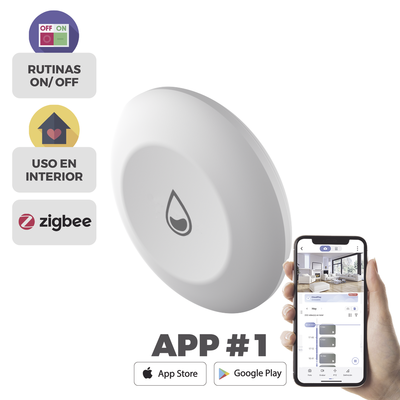 Sensor  _Inteligente para Detectar Fuga de Agua Inalámbrico   Requiere el Hub CS-A3   Se Vincula Mediante Zigbee