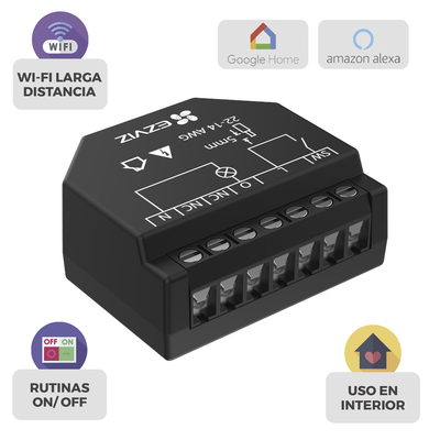 Relevador Wi-Fi  Inteligente   Ideal Para Control de Iluminación   1 Salida para un Apagador   Control Remoto   Horarios Personalizados   Registro de Consumo
