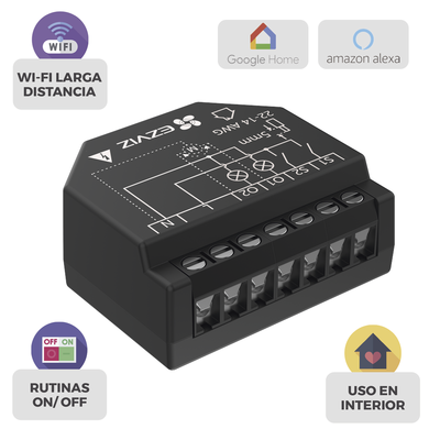 Relevador Wi-Fi  Inteligente   2 Salidas Para 2 Apagadores   Ideal Para Control de Iluminación   Control Remoto   Horarios Personalizados   Registro de Consumo   110-240VCA