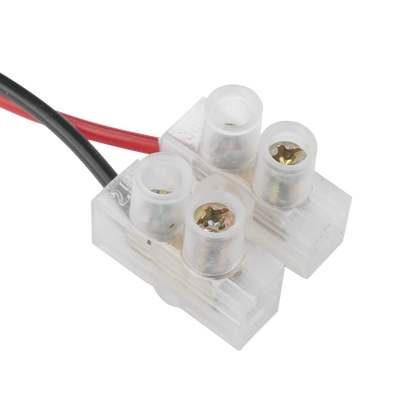 Cable de Alimentación con Conector Macho a Bloque de Terminal Atornillable   Calibre 18 AWG   Longitud  28.5 cm   Ideal para alimentacion de Cámaras.