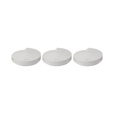 Kit 3 Routers Inalámbricos MESH Interior para Hogar   Doble Banda Wi-Fi 5 AC1300 Mbps   2 Puerto Gigabit WAN LAN   4 Antenas Internas   Administración Mediante la App Deco (iOS, Android)   Protección HomeCare