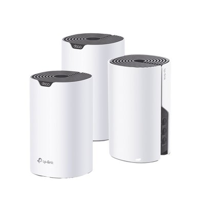 Kit 3 Routers Inalámbricos MESH Interior para Hogar   Doble Banda Wi-Fi 5 AC1900 Mbps   3 Puerto Gigabit WAN LAN   3 Antenas Internas   Administración Mediante la App Deco (iOS, Android)