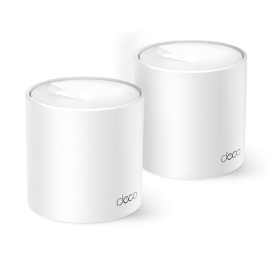 Kit 2 Routers Inalámbricos MESH Interior para Hogar   Doble Banda Wi-Fi 6 AX1500 Mbps   2 Puerto Gigabit WAN LAN   2 Antenas Internas   Administración Mediante la App Deco (iOS, Android)   Protección HomeShield