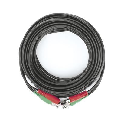 Cable coaxial ( BNC RG59 ) + Alimentación   SIAMÉS   10 Metros   Aleación Cobre + Aluminio CCA   Para Cámaras 4K    Uso interior y exterior
