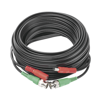 Cable coaxial ( BNC RG59 ) + Alimentación   SIAMÉS   10 Metros   Aleación Cobre + Aluminio CCA   Para Cámaras 4K    Uso interior y exterior