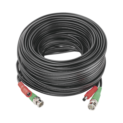 Cable coaxial ( BNC RG59 ) + Alimentación   SIAMÉS   20 Metros   Aleación Cobre + Aluminio CCA   Para Cámaras 4K    Uso interior y exterior