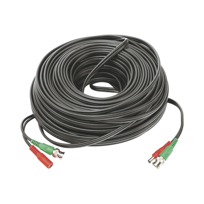 Cable coaxial ( BNC RG59 ) + Alimentación   SIAMÉS   50 Metros   100 % COBRE   Para Cámaras 4K    Uso interior y exterior