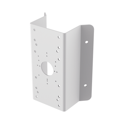 Montaje de Esquina para PTZ TURBOHD o IP   Uso en Exterior   Material de Acero de Carbono   Color Blanco