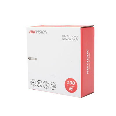 Bobina de Cable UTP 100 Mts   Cat 5E (24 AWG)   Color Blanco   PVC (CM)   Uso en Interior   100% Cobre   Aplicaciones de CCTV y Redes de Datos