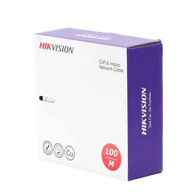 Bobina de Cable UTP 100 Mts   Cat 6 (23 AWG)   Color Blanco   PVC (CM)   Uso en Interior   100% Cobre   Aplicaciones de CCTV y Redes de Datos