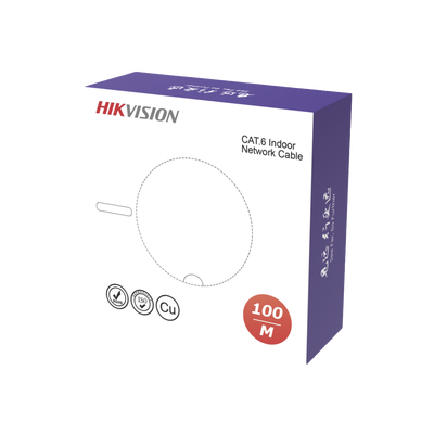 Bobina de Cable UTP 100 Mts   Cat 6 (23 AWG)   Color Blanco   PVC (CM)   Uso en Interior   100% Cobre   Aplicaciones de CCTV y Redes de Datos