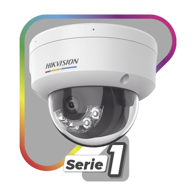 [Dual Light + ColorVu] Domo IP 4 Megapixel   Lente 2.8 mm   30 mts IR + 30 mts Luz Blanca   Micrófono Integrado   ACUSENSE Lite   Exterior IP67   IK08   WDR 120 dB   PoE   Micro SD